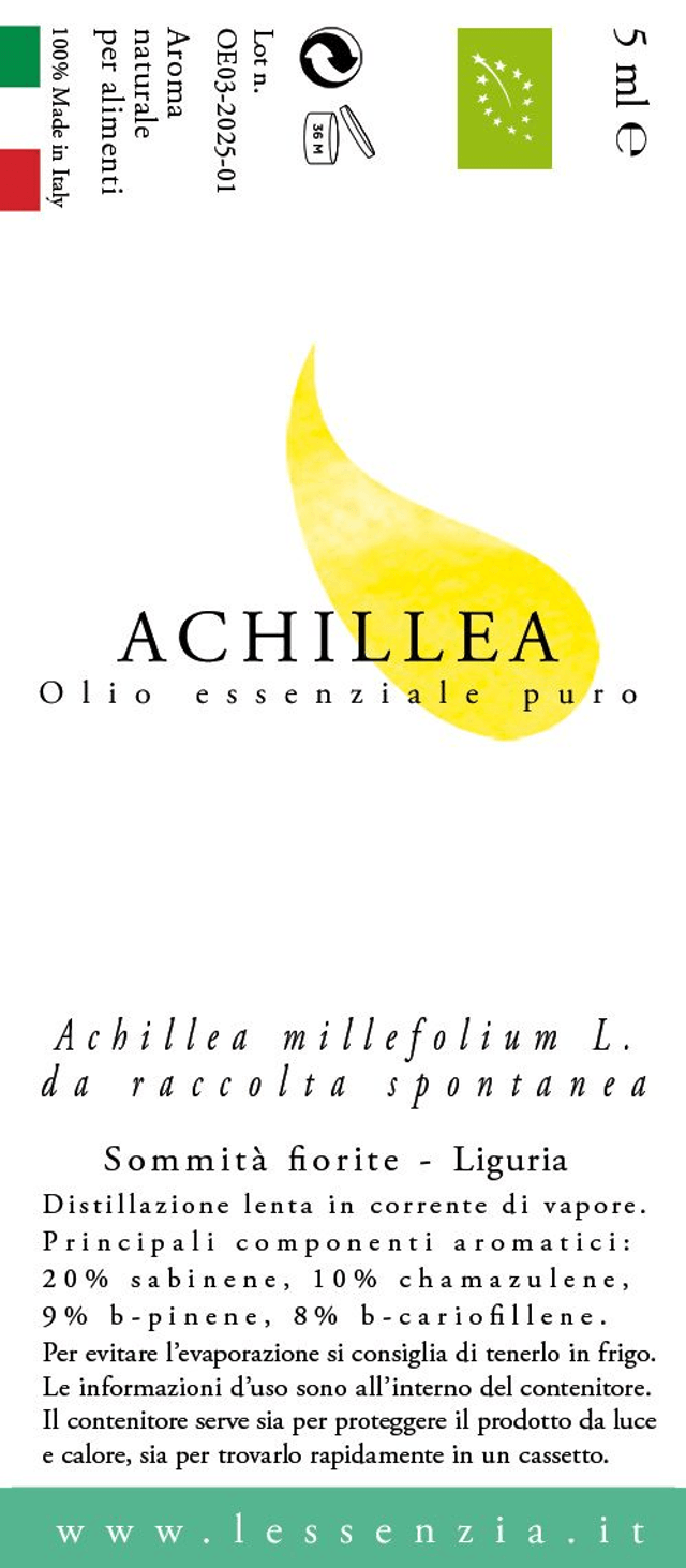 Olio essenziale puro di Achillea Millefoglie BIO 5ml